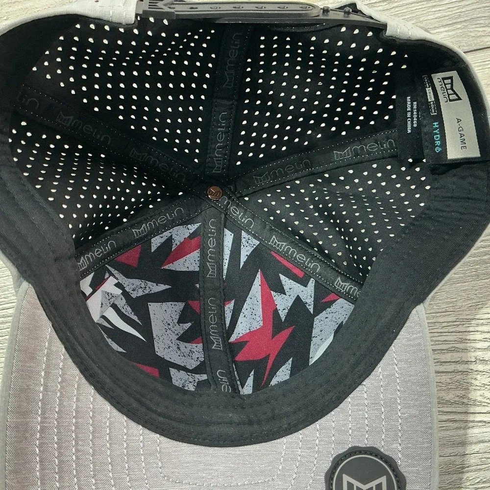 Melin Gray Snapback Hat Cap for Adults A-Game Hydro, Adjustable, Vented